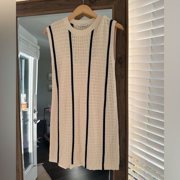 Anine Bing Lainey Dress In Black Stripes